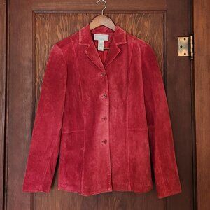 Vintage Liz Claiborne Cherry Red Suede Jacket